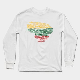 Lithuania on light background Long Sleeve T-Shirt